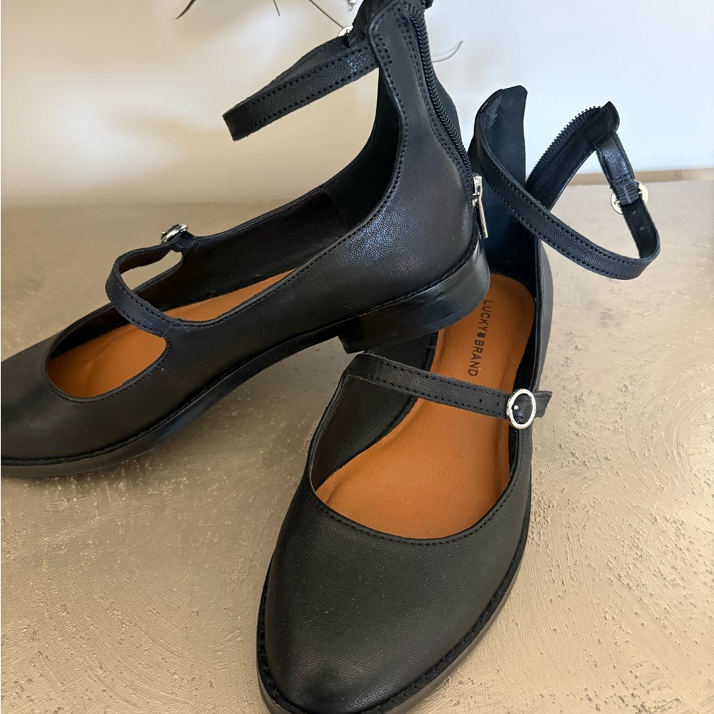 Lucky Brand Black Ankle Strap Flats - Picture 6 of 6